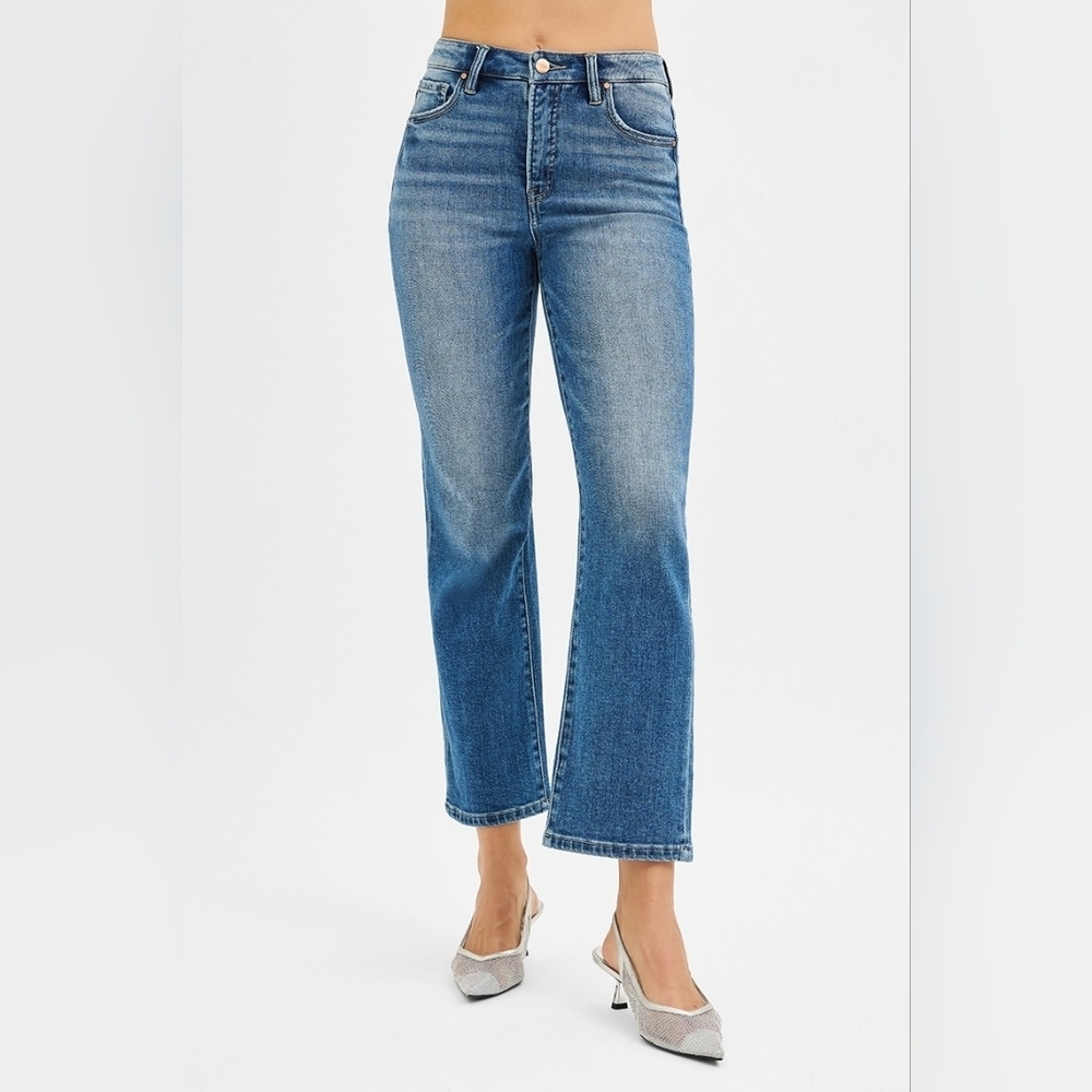 Risen HR Tummy Control Medium Wash Classic Straight Ankle Jeans Various NEW - Picture 3 of 6